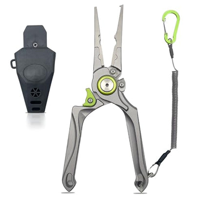 Fishing Pliers Hook Remover Split Ring Line Cutter Fishing Tool Multifunctional Tool Ergonomic Handle Fishing Saltwater Corrosion Resistance Safety Lock Camping