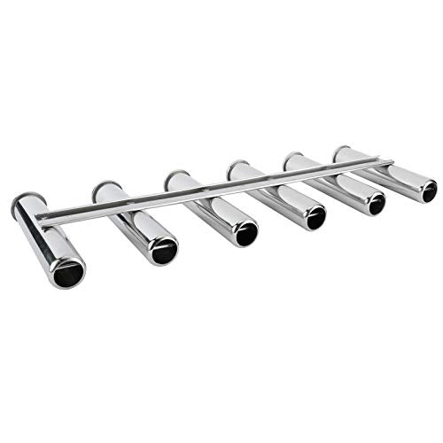 YaeMarine Fishing Rod Holder 316 Stainless Steel Fishing Rod Rack 3Tube/4Tube/5Tube/6Tube Mirror Finish for Marine Boat Yacht Camper - style: 6 Tube