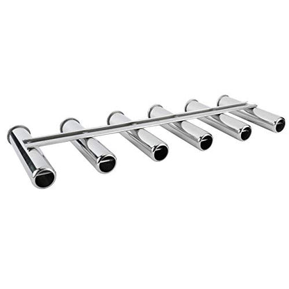 YaeMarine Fishing Rod Holder 316 Stainless Steel Fishing Rod Rack 3Tube/4Tube/5Tube/6Tube Mirror Finish for Marine Boat Yacht Camper - style: 6 Tube
