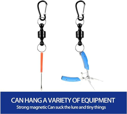 GANPUB Black Fishing Strongest Magnetic Net Release Magnet Clip Holder Retractor, Quick Release Keychain with Super Strong Magnet, Fly Fishing Magnetic Buckle Fishing Equipment,Accessories