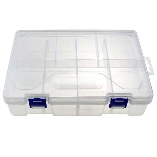 9x6x2.3inch PP Plastic Divided Storage Container Transparent Fishing Gear Box Organiser Waterproof Compartment Organiser DIY Craft Organiser