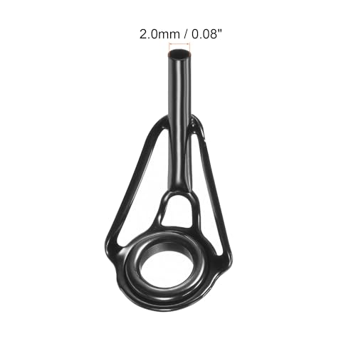 PATIKIL Tube Dia Fishing Rod Tips Repair Kit, Stainless Steel Black Guide Ring for Fishing - size: 2.0mm