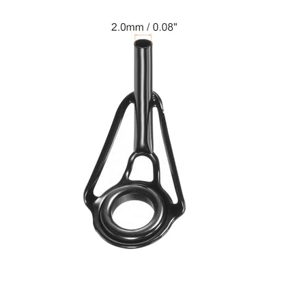 PATIKIL Tube Dia Fishing Rod Tips Repair Kit, Stainless Steel Black Guide Ring for Fishing - size: 2.0mm