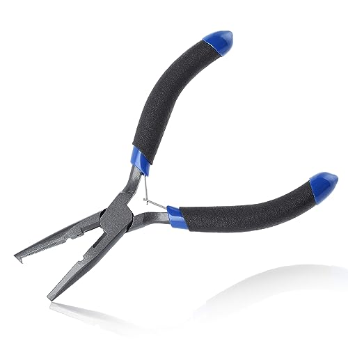 5" Fishing Pliers Hook Remover, Light Weight Split Ring Pliers for Fishing 3 in 1 Professional Multifunctional Fish Plier with Braid Line Cutter and Crimper Saltwater Resistant Teflon Coated - style: 5"-Mini Size
