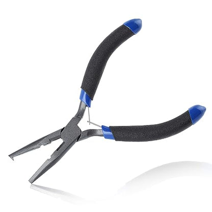 5" Fishing Pliers Hook Remover, Light Weight Split Ring Pliers for Fishing 3 in 1 Professional Multifunctional Fish Plier with Braid Line Cutter and Crimper Saltwater Resistant Teflon Coated - style: 5"-Mini Size