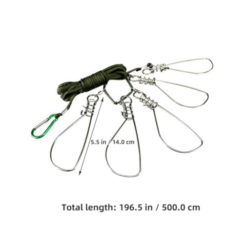 ARTIBETTER 3 Sets Stainless Steel Fish Stringer with 5-Lock Structure, Saltwater Corrosion Resistant Live Fish Lock for Oceans and Individual Fishing Trips, Convenient Capture and Release