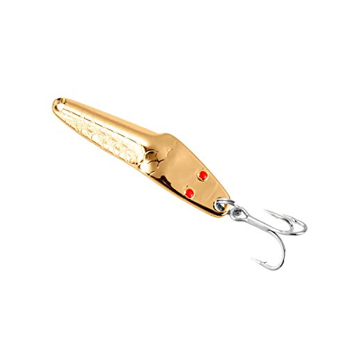 Al's Goldfish Lure Co. Lil' 49er Ice Jig - IFN50 Ice Fishing Jig with Treble Hook Off the Nose. Jigging Lure for Crappie, Perch, Panfish, Trout and Bass - 1/4 oz. 1-3/4" - color: Gold
