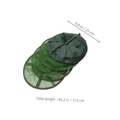 Foldable Collapsible Fishing Guard Net with Stainless Steel Anchors 25cm X 115cm, 2pcs Crab Keeping Basket for Kayak and Dock Fishing