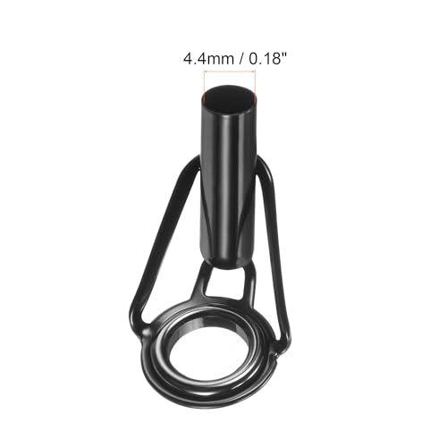 PATIKIL Tube Dia Fishing Rod Tips Repair Kit, Stainless Steel Black Guide Ring for Fishing - size: 4.4mm