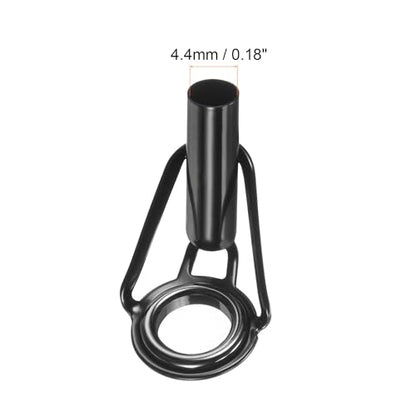 PATIKIL Tube Dia Fishing Rod Tips Repair Kit, Stainless Steel Black Guide Ring for Fishing - size: 4.4mm