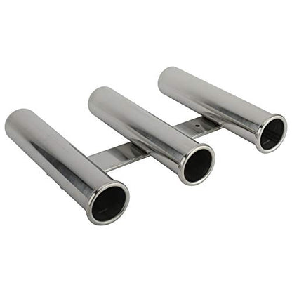 YaeMarine Fishing Rod Holder 316 Stainless Steel Fishing Rod Rack 3Tube/4Tube/5Tube/6Tube Mirror Finish for Marine Boat Yacht Camper - style: 3 Tube