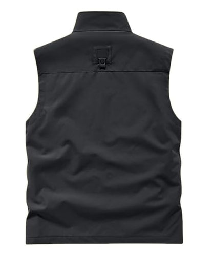 Utility Vest for Men Fishing Golf Travel Hiking Photo Outwear Lightweight Sleeveless Jacket with Pockets - color: Black1, size: Large