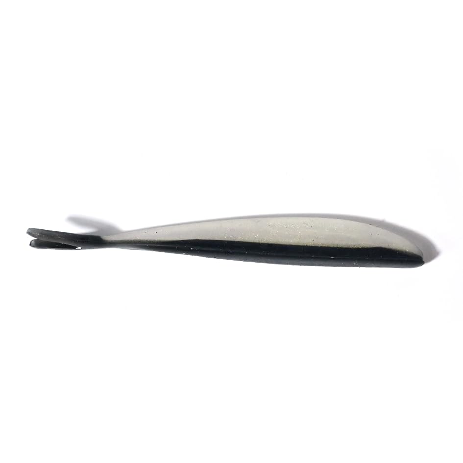 Dongrun Soft Bait, Split Tail Design,Soft Lure for Trout Crappie Bass,Durable Plastic Bait Swimmer for Saltwater/Freshwater, Fishing Lover's Gift - color: black and white