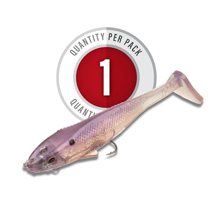 Strike King Final Copy Fishing Lure, Pre-Rigged Soft Plastic Swimbait, Free-Swinging Size 4 Treble Hook, Belly Magnetic Hook Keeper, 7/8-Ounce - color: Crystal Shad