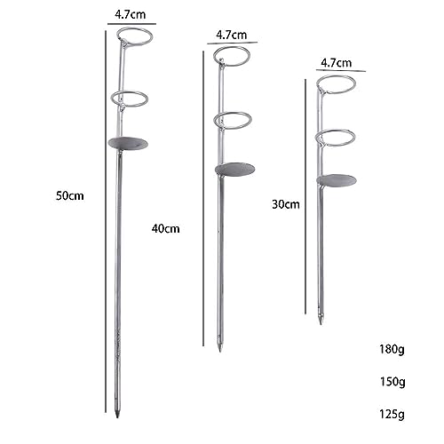 Portable Fishing Rod Holder 30/40/50 cm Stainless Steel Ground Rod Holder Ground Spike Rod Rest Stand Fishing Pole Stand