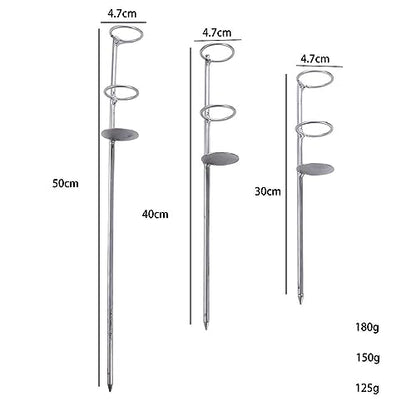 Portable Fishing Rod Holder 30/40/50 cm Stainless Steel Ground Rod Holder Ground Spike Rod Rest Stand Fishing Pole Stand