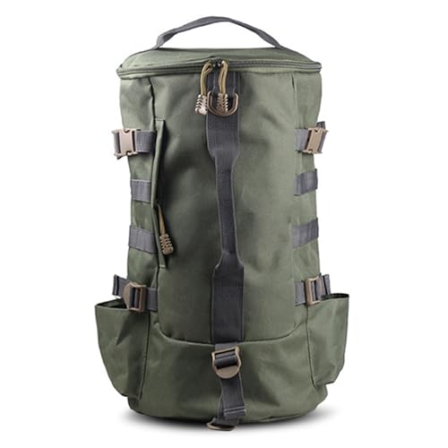 HURRISE Fishing Tackle Bag, Multifunctional Large Capacity Fishing Backpack Outdoor Travel Camping Fishing Rod Reel Tackle Bag Shoulder Bag Luggage Bag (Army green) - color: Army Green