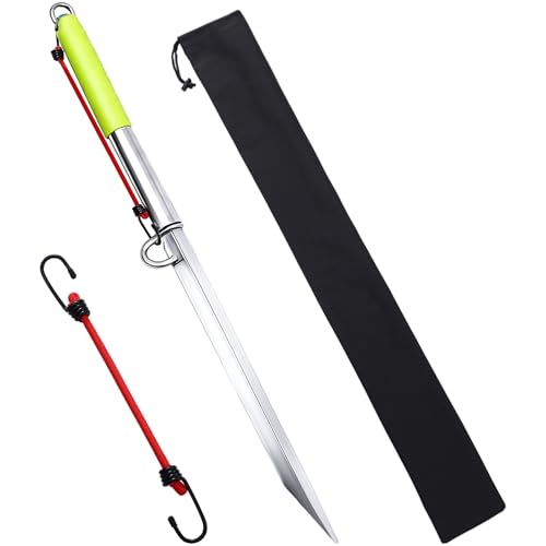 39 Inch Heavy-Duty Sand Spike Boat Anchor with Neon Green Handle Self Hammering Beach Spike Anchor for Small Boats, Jet Skis, and Kayaks for Shallow Water Shore, Sandbar, Beaches