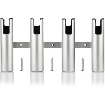 Aluminum Fishing Boat Rod Holder,3/4 Link Tube Aluminum Rod Rack, Suit Boats & Yacht ,Silver - color: Silver 4 Tube