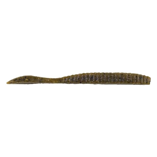 Berkley Berkley PowerBait MaxScent Flat Worm - color: Green Pumpkin, size: 3.6"