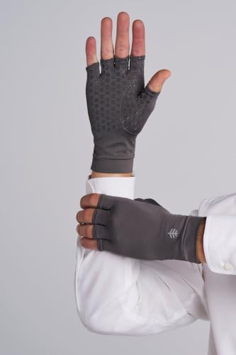 Coolibar Fingerless UV Sun Gloves - UPF 50+ Sun Protection - Ouray - color: Charcoal, size: X-Large