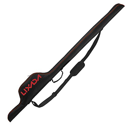 Lixada 63 Inch Fishing Rod Bag Portable Fishing Rod Reel Protective Case, Folding Fishing Pole Holder Cover Rod Tackle Organizer - color: Red