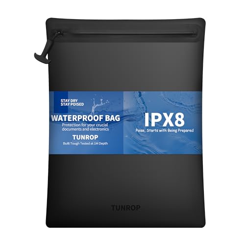 IPX8 Waterproof Document Bag: Submersible 1M / 30 Min for Business Travelers & Boating – Keep Legal Docs, Passports & Valuables Bone-Dry in Rain or Spills – 15.3x11.8" Portable Zipper Pouch