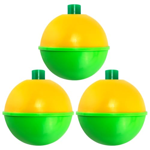 Dr.Fish 20 Pack Fishing Bobbers, Snap on Fishing Floats Hard ABS Spring Float Push Button Bobber for Trout Bass Crappie Freshwater - color: Green/Chartreuse, size: 1.0 inch