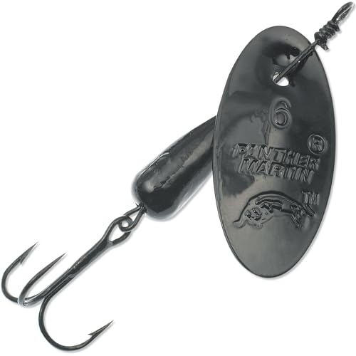 Panther Martin Nature Series Teardrop Spinners Fishing Lure Catches Trout, Walleye, Largemouth Bass, Perch, Crappie, Pickerel, Grayling and More. - color: Black, size: 4 (1/8 oz)