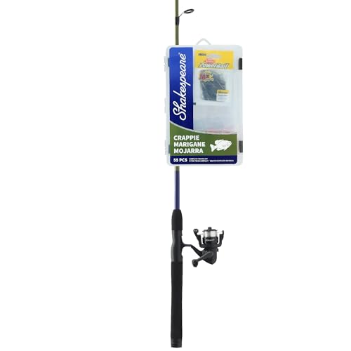 Shakespeare Catch More Fish Spinning Reel and Fishing Rod Combo with Kit - color: Crappie, style: 2024 Model
