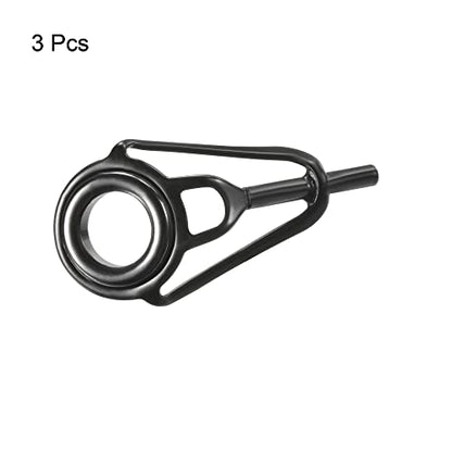 PATIKIL Tube Dia Fishing Rod Tips Repair Kit, Stainless Steel Black Guide Ring for Fishing - size: 1.4mm