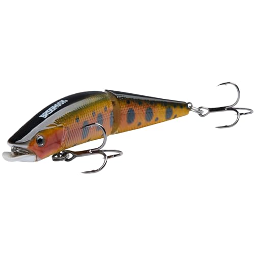 BASSROCK Minnow Swimbait Bass Trout Fishing Lure with Movable Lip Hard Bait 3.5” 1/2oz - color: Golden Trout