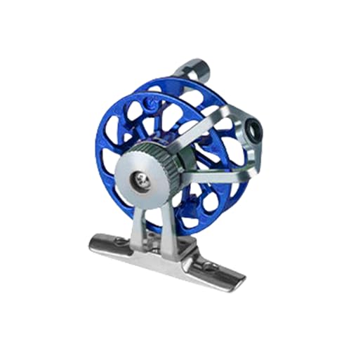 Reel, Aluminum Reels for Trout Pike Fly Fishing Winter Ice Wheel Fly Tackle Aluminum Saltwater - color: Blue with base, size: Standard