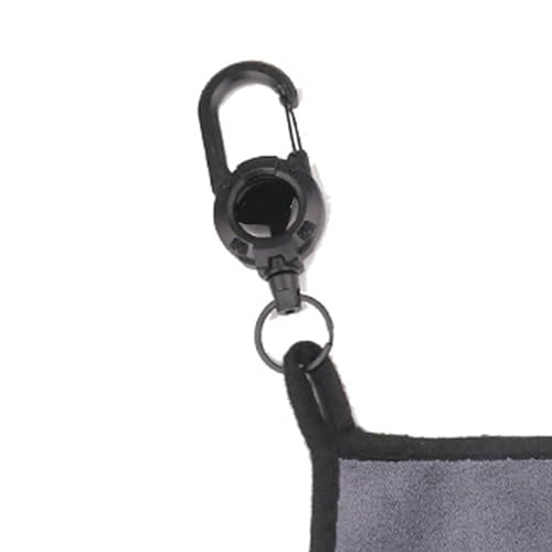 Retractable Clip Fishing Towel with Double Side Microfibers Portables Buckles Towel for Quick Drying and Gear