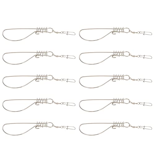 BESPORTBLE Outdoor Accessories Knot Tying Tool 10Pcs Stainless Steel Fishing Stringer Clip Portable Fish Stringer Live Outdoor Accessories