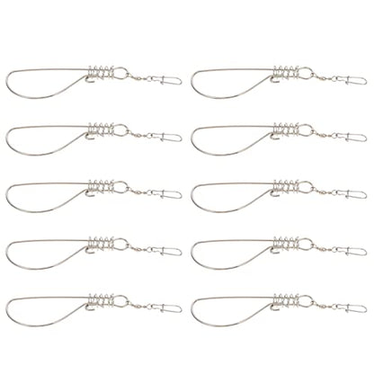 BESPORTBLE Outdoor Accessories Knot Tying Tool 10Pcs Stainless Steel Fishing Stringer Clip Portable Fish Stringer Live Outdoor Accessories