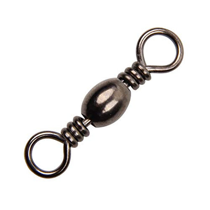 Fishing Barrel Swivels - 50/100 pcs Rolling Ball Bearing Fishing Swivel with Solid Ring Fishing Tackle Hook Line Connector Copper with Stainless Steel Black Nickle Coated Test Strength 35-165lbs - size: 4#