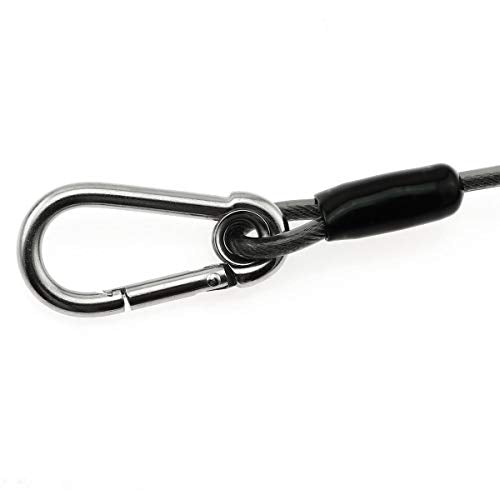 Fishing Coiled Lanyard Stainless Steel Wire Lost Hand Rope Telescopic Rope Hook Loss Prevention Fishing Accessories Tools for Mountaineering, Fishing, Boating, Hiking, Camping and Hunting
