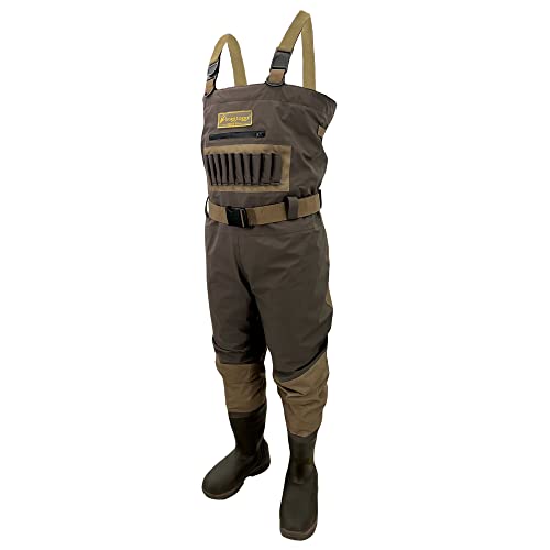 FROGG TOGGS Men's Grand Refuge 3.0 Waterproof Bootfoot Wader for Hunting with Removable Insulation Liner - color: Brown, size: 13