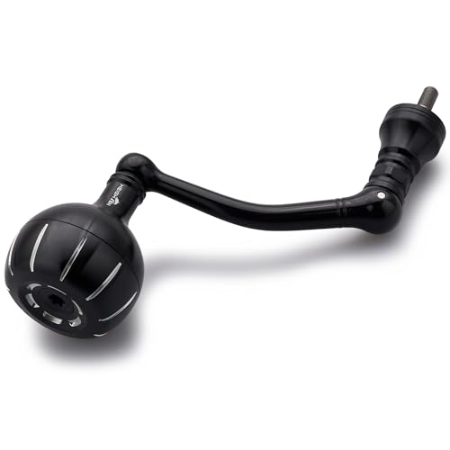 HEIGHTEN Fishing Reel Handle for Penn Spinfisher VI/Slammer III IV/Battle II III/Pursuit III IV/Fierce II III - color: Black & Silver - 75mm Handle 42mm Knob, size: For Size 5500-6500