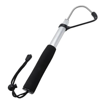 Dnyta Telescopic Fishing Gaff with Super Sharp Spear Hook, Hand Fish Gaff | Retractable Lightweight Aluminium Alloy Pole and Injury Prevention Hand Rubber Hook Caps for Saltwater, Boat, Kayak Fishing
