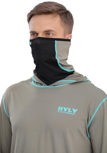 Fishing Shirts for Men,Long Sleeve Rash Guard Shirts Sun Protection Hoodie Athletic Running Hiking Shirt 1/2 Packs - color: Black/Army Green, size: Small