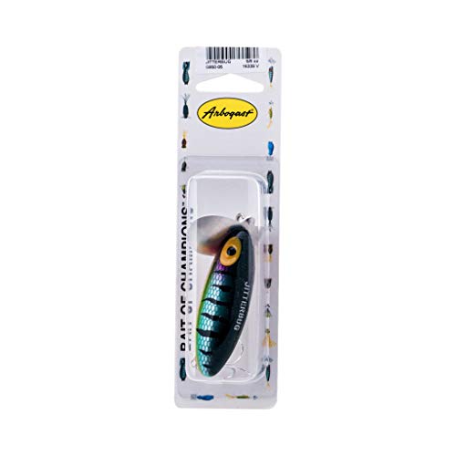 Arbogast Jitterbug Topwater Bass Fishing Lure - Excellent for Night Fishing - color: Perch, size: 3", 5/8 oz