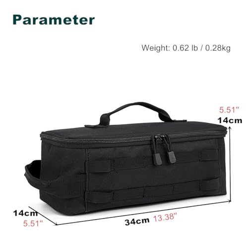 Fishing Tackle Bag Outdoor Camping Cookware Tool Bag Portable Large Capacity Tote Storage Bag Picnic Tactical Soft Case (Black(13.38''L x 5.51''W x 5.51''H)) - color: Black(13.38''L x 5.51''W x 5.51''H)