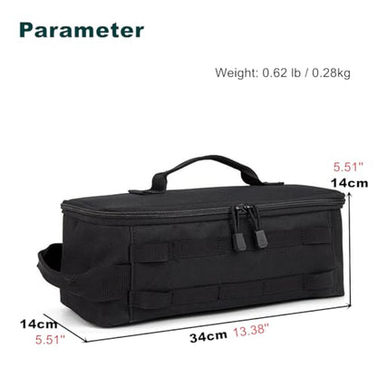 Fishing Tackle Bag Outdoor Camping Cookware Tool Bag Portable Large Capacity Tote Storage Bag Picnic Tactical Soft Case (Black(13.38''L x 5.51''W x 5.51''H)) - color: Black(13.38''L x 5.51''W x 5.51''H)