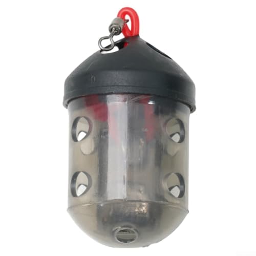 Cap Swim Feeder for Maggots and Groundbait Plastic Fishing Terminal Tackle with Auto-Close Lid for River Match Angling Black 30g(1pc) - size: 1pc