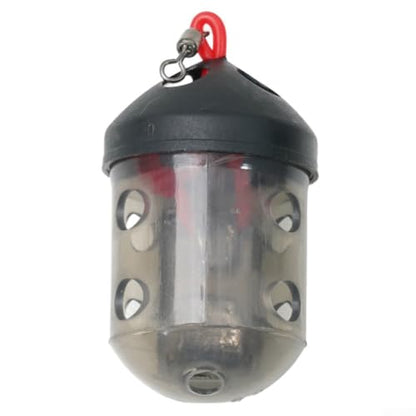 Cap Swim Feeder for Maggots and Groundbait Plastic Fishing Terminal Tackle with Auto-Close Lid for River Match Angling Black 30g(1pc) - size: 1pc
