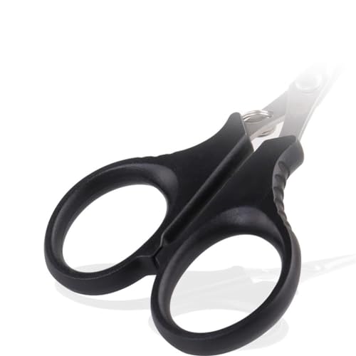 Multifunctional Fishing Plier Fish Hook Remover Cutter Scissors with Hooked Tip Practical Fishing Tool Durable Stainless Steel Fish Hook Remover Multifunctional Fishing Tool Accessory, Black