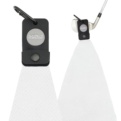 Magnetic Golf Towels for Golf Bags with Clip & Ultra Strong Magnet - Waffle Weave Microfiber Towel for Secure Hold on Bags & Carts - Ideal Club Cleaner & Accessories - White - color: White