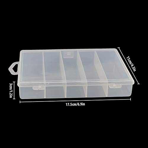 IFAMIO Clear Plastic Storage Case Container for Fishing Tackle Organizer Box with Dividers for Jewelry Beads Collection